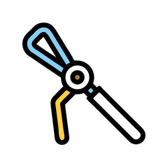 Stylized Illustration of Trowel Gardening Tool on Black Background