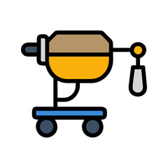 Honey extractor machine illustration on black background for food industry