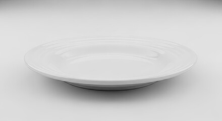 White ceramic plate isolated on white background