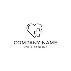 Minimalist Heart and Cross Logo Design for Healthcare and Medical Services.