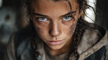 Fototapeta premium Closeup portrait of a teenager