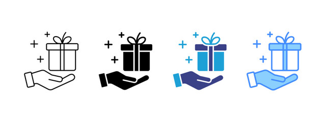 Gift  icon set multiple style collection