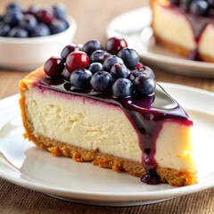 Cheesecake with blueberry topping