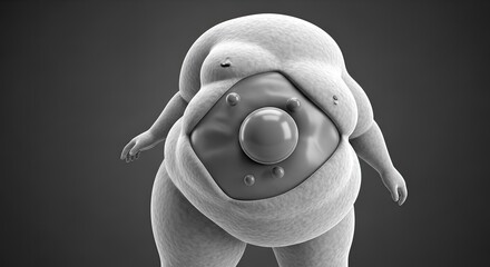 Stylized 3d render of a cartoonish alien creature