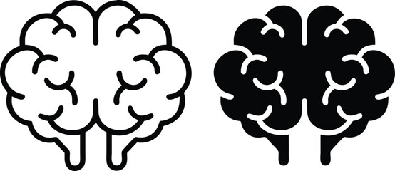Human Brain Icon Vector – Intelligence Mind Symbol Design and Vector Silhouette..eps