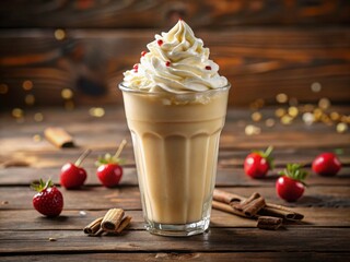 Milkshake with whipped cream topping