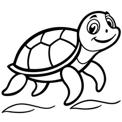 Cartoon turtle with a smile