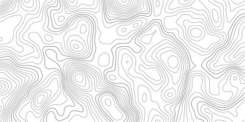 Fototapeta premium Geography landscape Topo contour map on white background, Topographic contour lines. Seamless pattern with lines Topographic map. Geographic mountain relief diagram line wave carve pattern. 