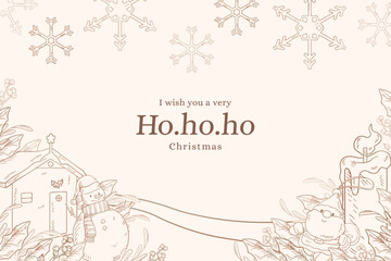 Obraz premium Christmas Hand drawn Christmas Background