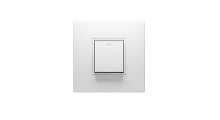 White plastic light switch on a wall to control electric power