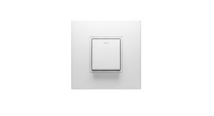 White plastic light switch on a wall to control electric power