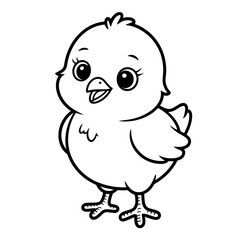 chick illustration vector style coloring page 