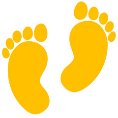 yellow silhouette human footprint icon