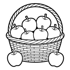 A black and white There are many Apple's in a
basket
