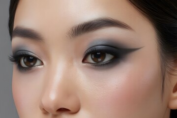 Naklejka premium Beauty Close-Up of Eyes with Precise Eyeliner