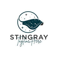 stingray circle illustration logo