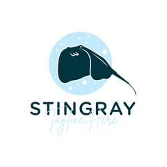 sea ​​stingray illustration logo