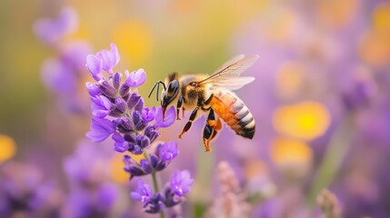 bee on flower macro