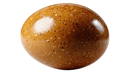 Golden Speckled Egg: An elegant close-up showcases a speckled brown egg, its shell a tapestry of subtle hues.  Reflecting the light, it is a symbol of life's potential, beauty and culinary use