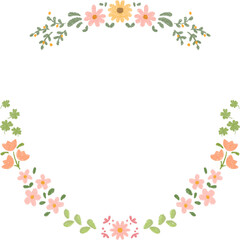 frame with flowers bouquet