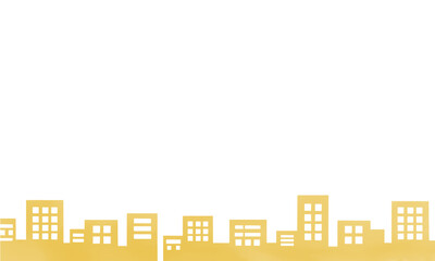 シンプルな街並み（ビル群）の背景イラスト