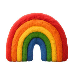 Fototapeta premium PNG Colorful fluffy rainbow decor