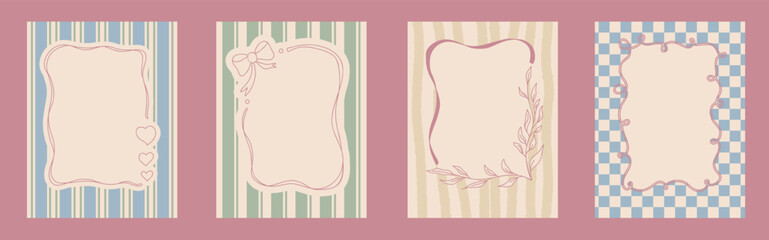 Whimsical Coquette Frames for Party and Menu Design