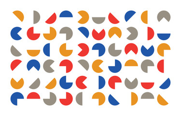 Mid Century Aesthetic Bauhaus Multicolor Semicircle Minimalist Functional Shape Pattern Background