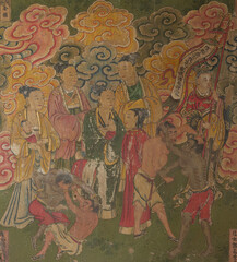 Naklejka premium Yuan Dynasty murals of Yong'an Temple in Datong, Shanxi, China