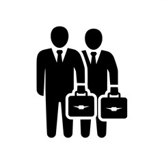 Corporate Duo Business People with Briefcases Vector Illustration