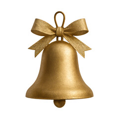 PNG Golden bell with festive bow