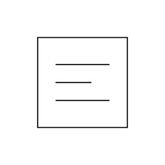 Illustration of a square with three horizontal lines inside, the middle line is shorter than the others