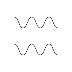 Two horizontal wavy lines each featuring three crests and two troughs in a symmetrical arrangement design
