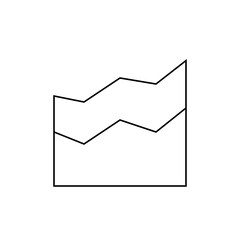 Simple line graph illustration showing two lines trending upwards within a rectangular border outline design