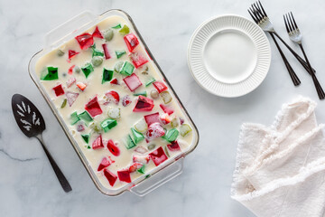 A sweet homemade gelatin dessert ready for serving.