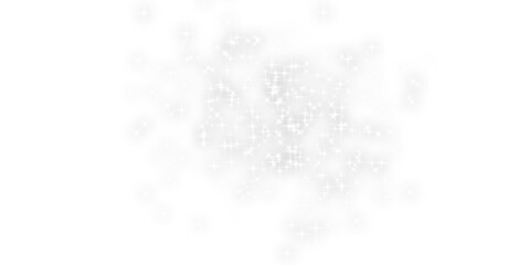 Glowing light effect with many glitter particles isolated on transparent background. Vector starry cloud with dust. Magic christmas decoration