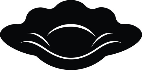 Oyster black silhouette vector, Oyster  silhouette vector, Oyster icon Vector illustration.