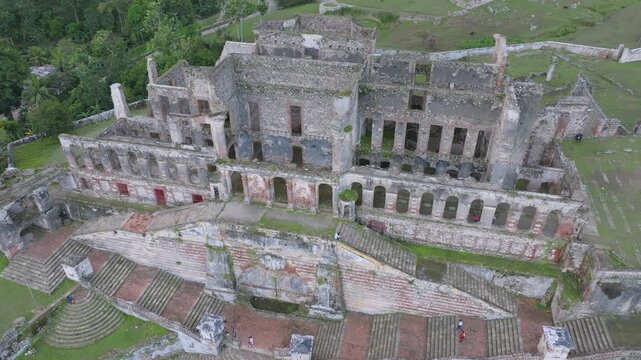 Aerial view of Sans-Souci Palace ruins in Milot, Haiti