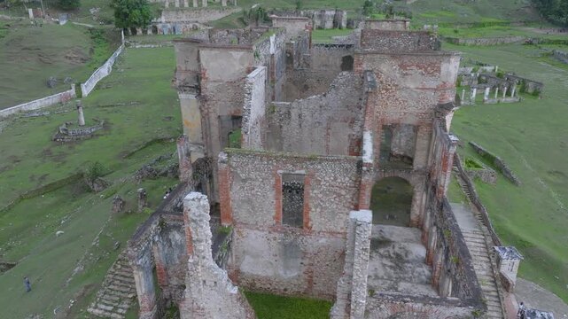 Ruins of Sans-Souci Palace, Milot, Haiti. Aerial drone