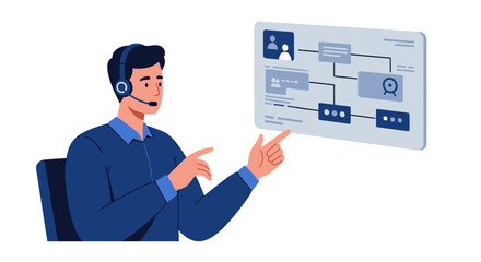 Customer Service Representative Explaining Data Flow Diagram.