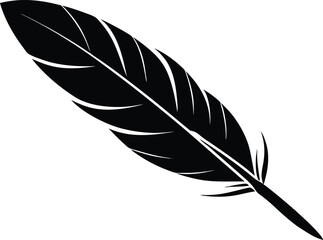Fototapeta premium Vintage Quill Pen Silhouette Vector - Old Fashioned Feather and Inkwell