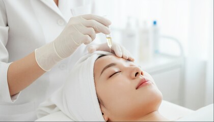 Naklejka premium Esthetic Skincare Treatment and Consultation 