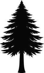 Redwood Tree Silhouette Vector, Coastal Redwood Tree Silhouette Vector - Giant Sequoia Icon Design.