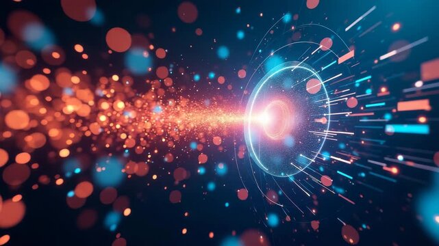 An imaginative depiction of digital disruption trends in emerging markets, highlighted by colorful dynamics and a significant area for messages and promotional content.