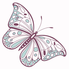 Delicate Butterfly Duotone Vector Mandala