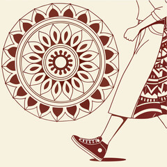 Geometric Textile Border Vector Design