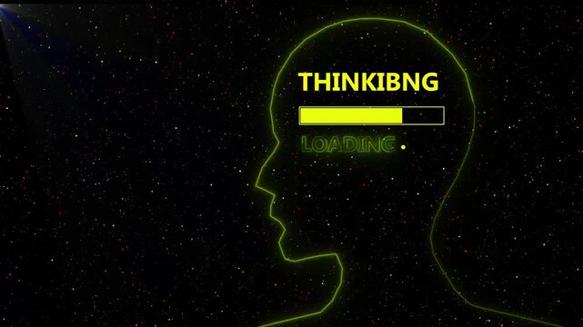 Human Head Profile Thinkibng With Insight loading in Mind. Designing in Progress &ndash; Futuristic Neon Head Animation.