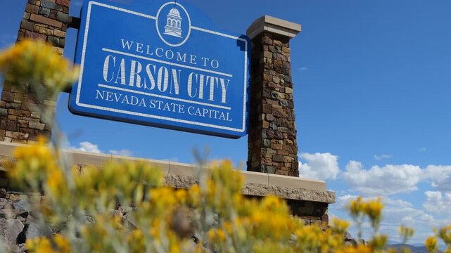 Carson City Nevada Public Welcome Sign