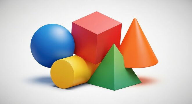 Collection of Basic Geometric Shapes in Vivid Colors