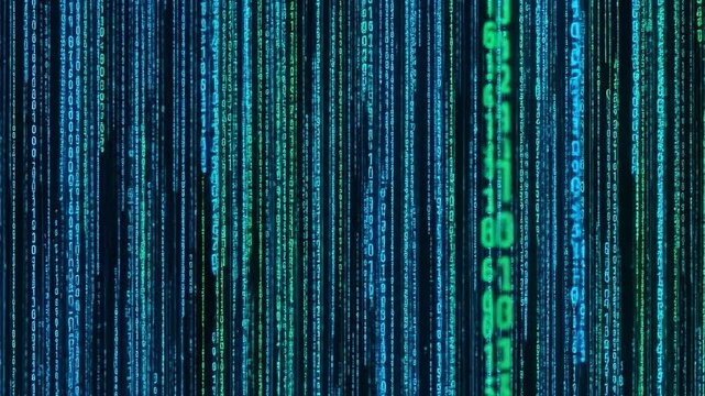 Dynamic digital rain streams data across your screen with glowing effects